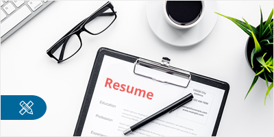 Tabletop with a resume