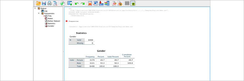 IBM SPSS Statistics output viewer